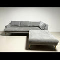 West Elm Andes 94” 3-Piece Ottoman Sectional in Mineral Gray, Performance Distressed Velvet