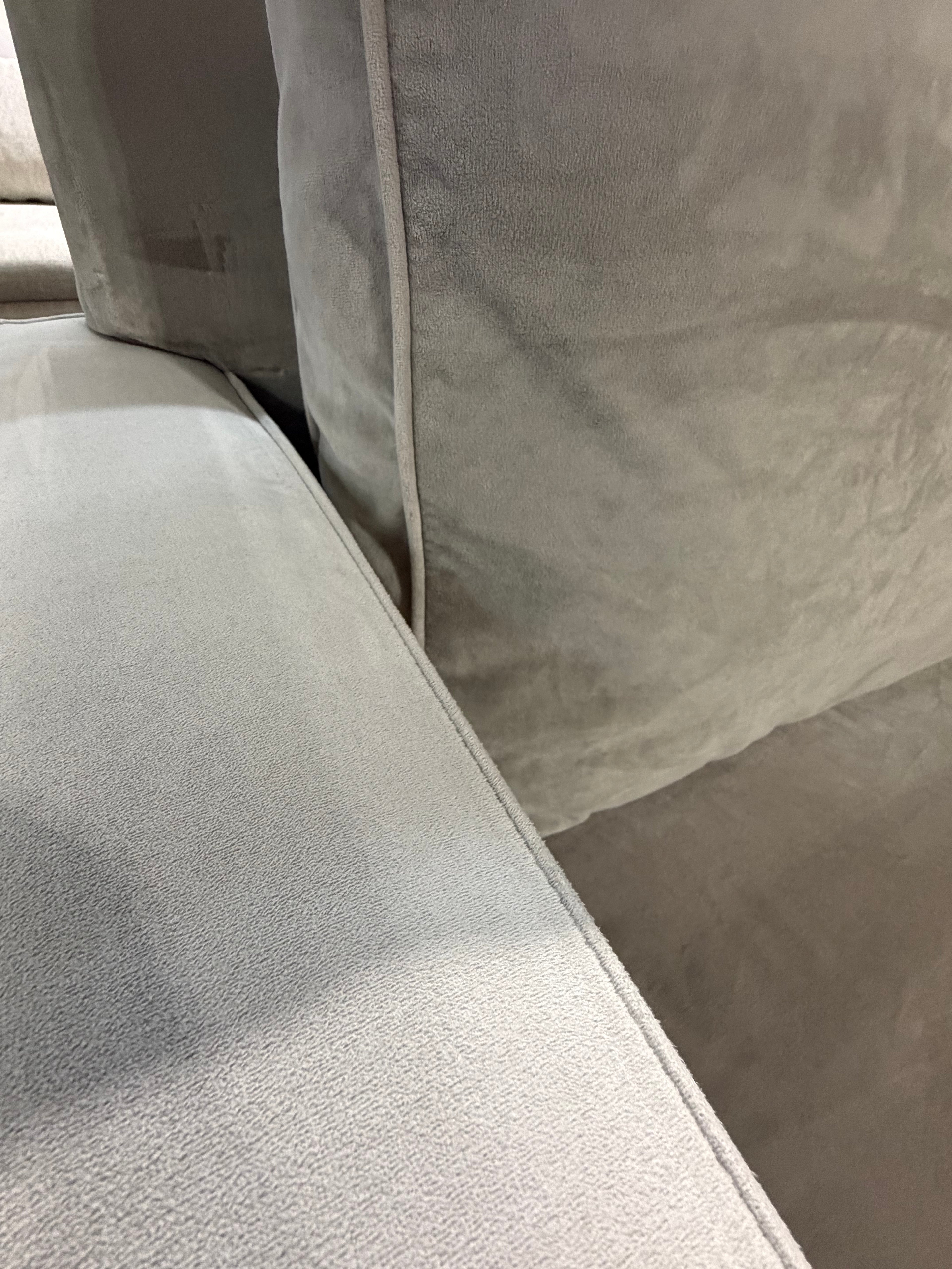 West Elm Harris 105” 3-Piece L-Shaped Sectional in Velvet Gray Microfiber