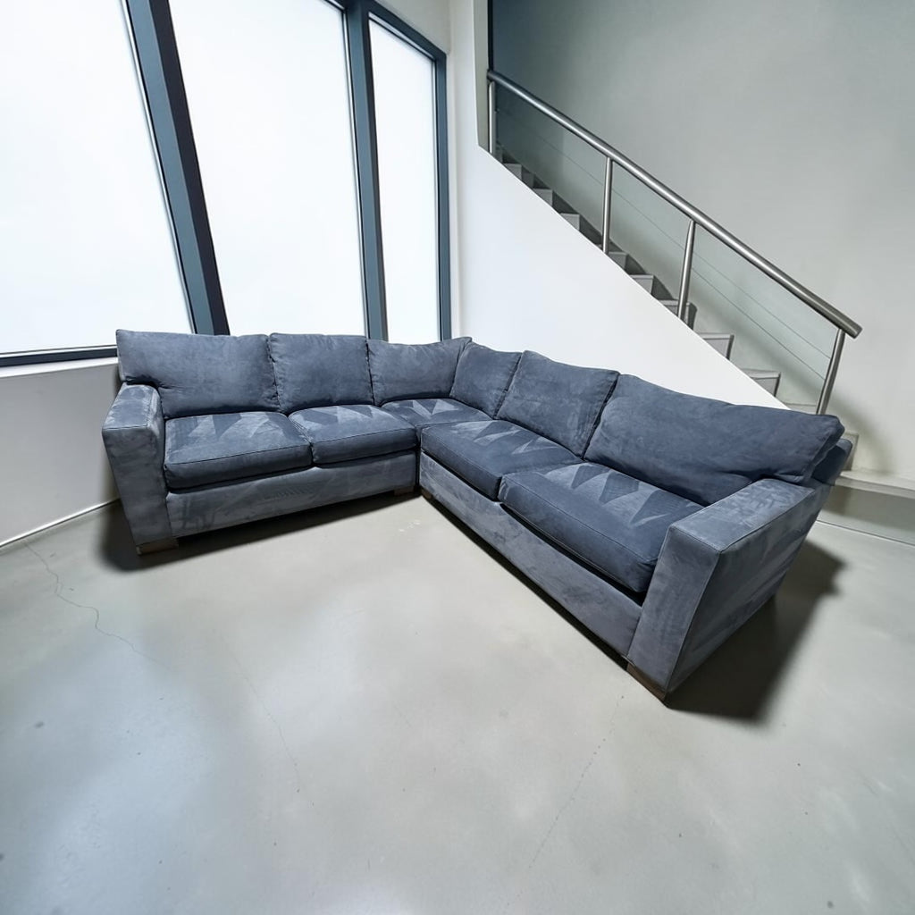 Crate & Barrel Axis 113 x 103 L Shape Sectional in Douglas Indigo