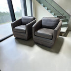 Room & Board Ford Swivel Chairs in Laino Slate Leathe