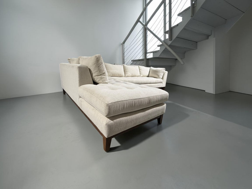 Arhaus Bryden 129” Two-Piece Daybed Sectional Sofa in White Linen Weave