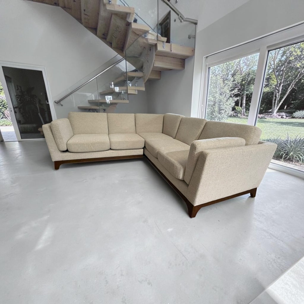 Article Ceni 88" 2 Piece L Shape Corner Sectional Sofa in Chalk