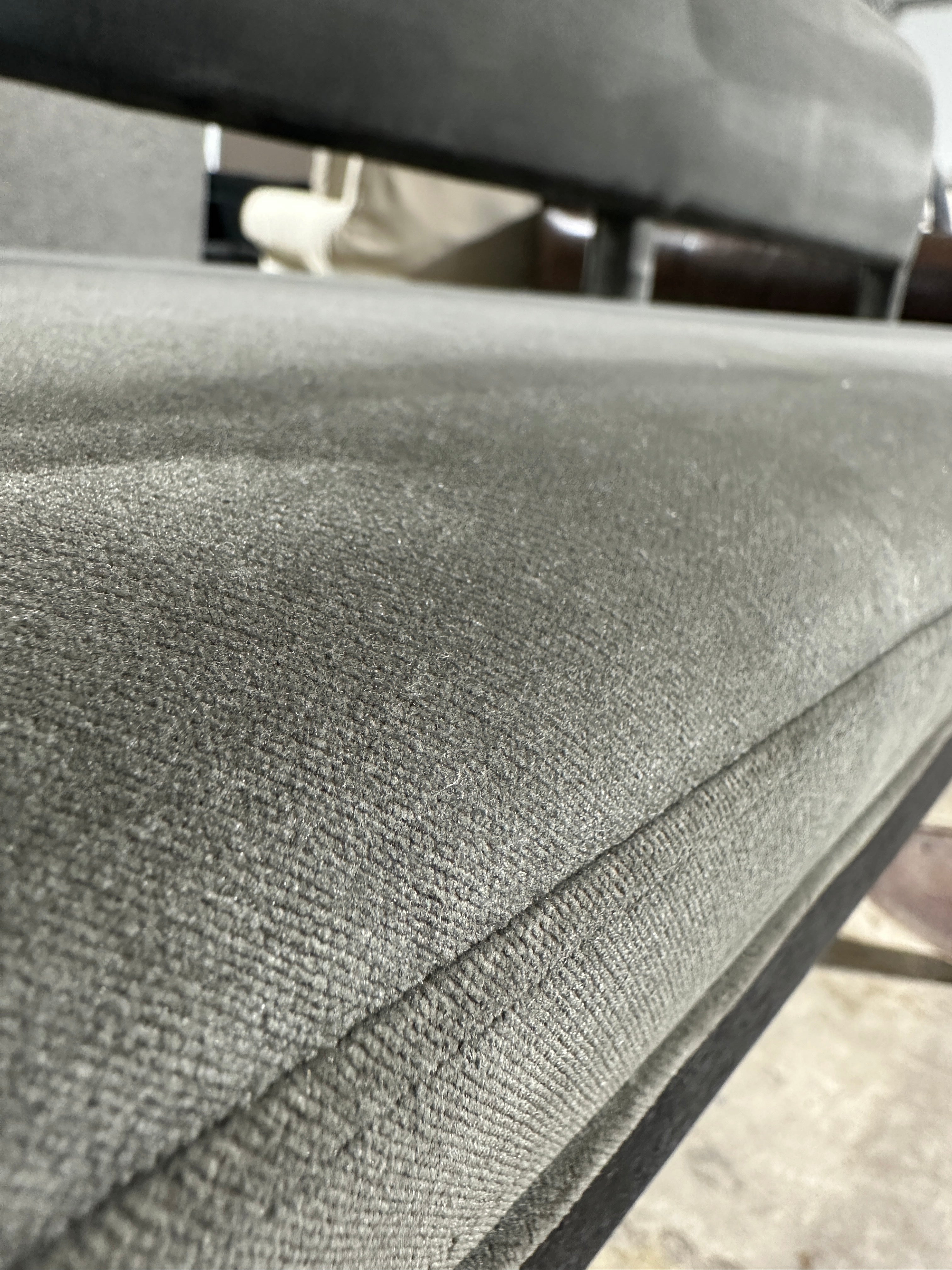 Four Hands Sara 70" Dining Bench in Washed Velvet Grey
