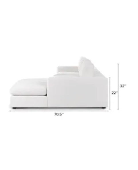 Article Beta 139” Modular 3 Piece Sofa Chaise Sectional in Quartz White