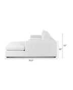 Article Beta 139” Modular 3 Piece Sofa Chaise Sectional in Quartz White