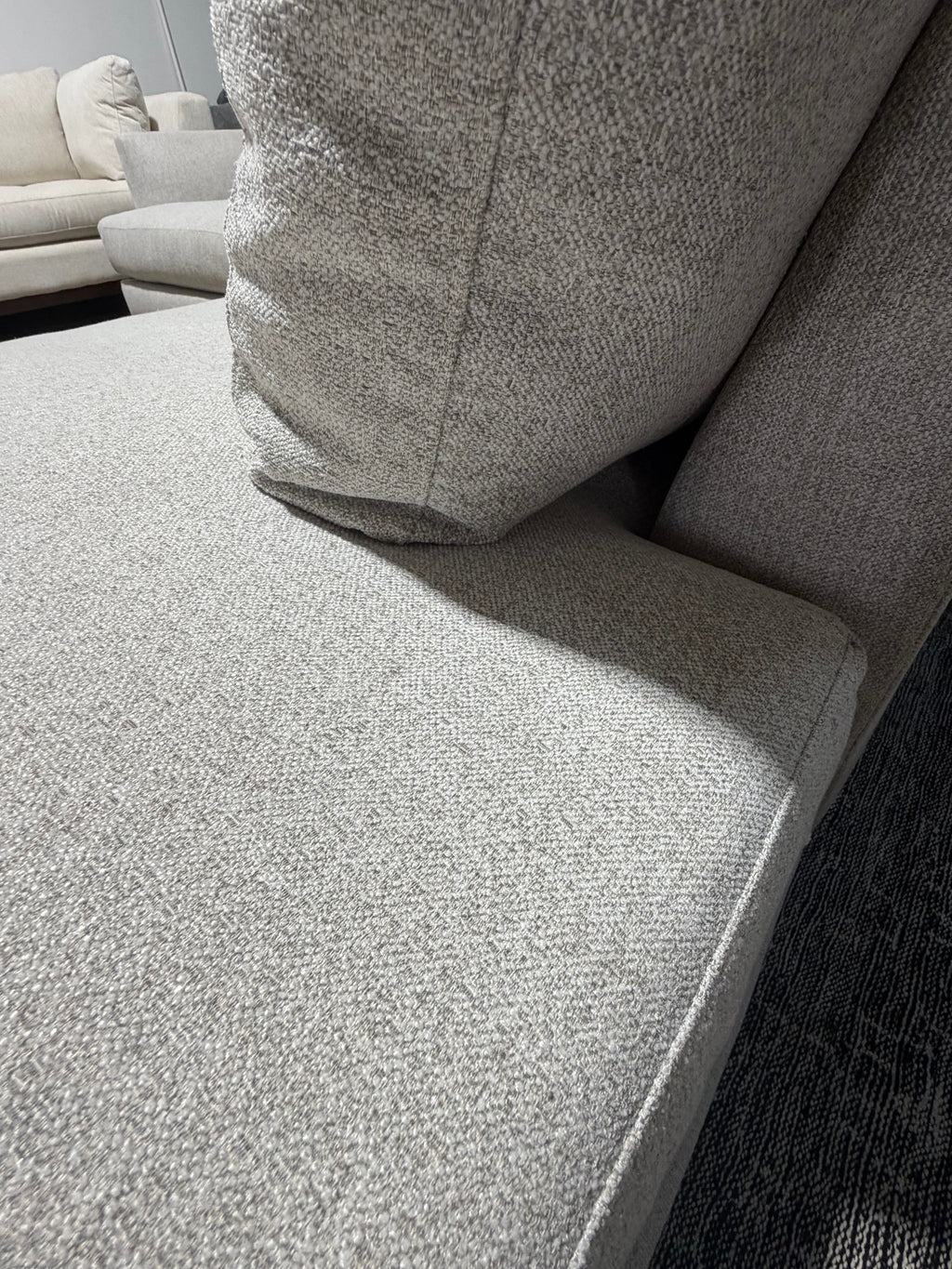 West Elm Haven 108" Bumper Chaise Sectional in Oatmeal Linen Weave