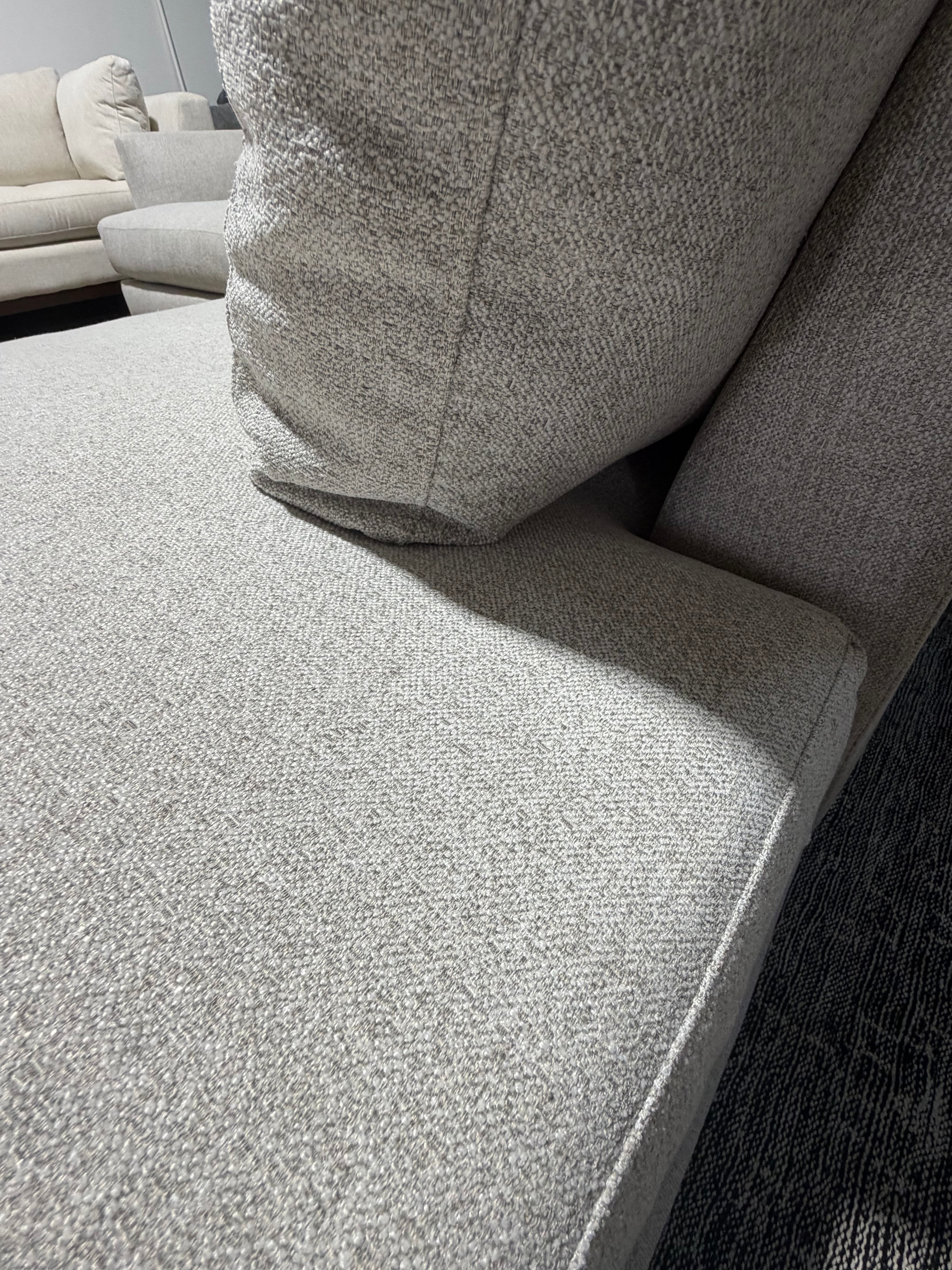West Elm Haven 108" Bumper Chaise Sectional in Oatmeal Linen Weave