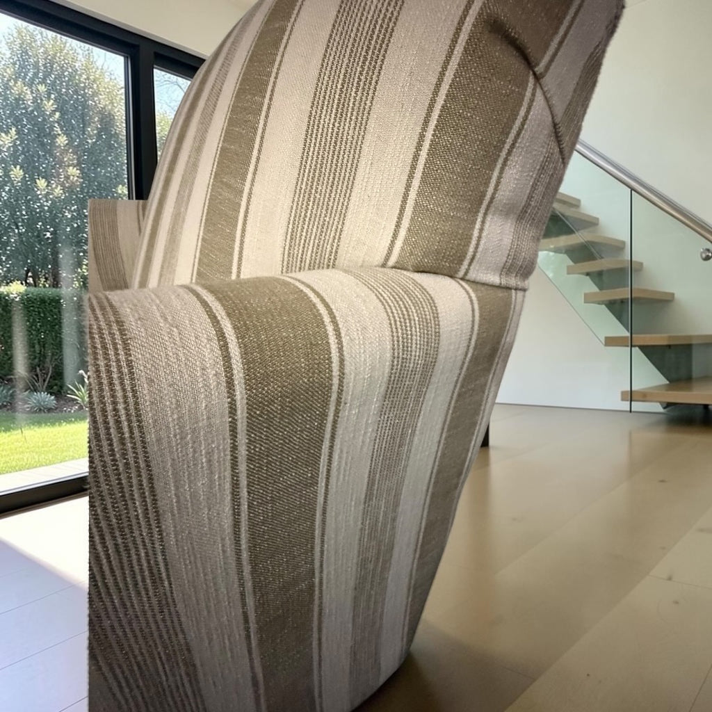 Turner Side Lounge Chair in Striped Beige
