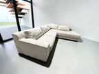 West Elm Dalton 121” Sofa Chaise Sectional in Sand Velvet