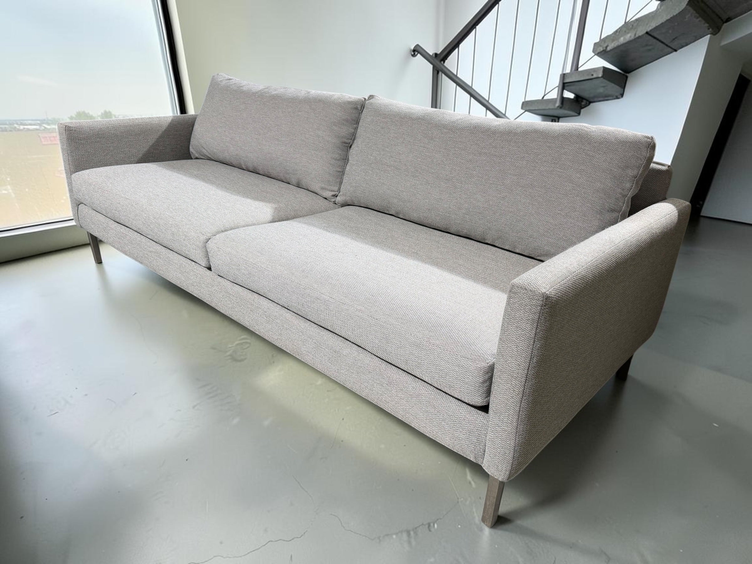 Crate & Barrel Studio Series Track Arm Sofa in Linen Fog