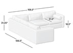 Crate & Barrel Aris 106” 3-Piece L-Shaped Bench Sectional Sofa in Thrive Fabric in Quartz
Performance Textured Basket Weave