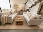 Crate & Barrel Studio Series Track Arm Sofa in Linen Fog