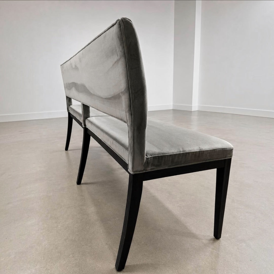 Four Hands Sara 70" Dining Bench in Washed Velvet Grey