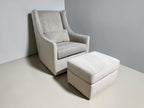 West Elm Nursery Glider Chair and Ottoman set in Performance Microfiber in Frost Gray