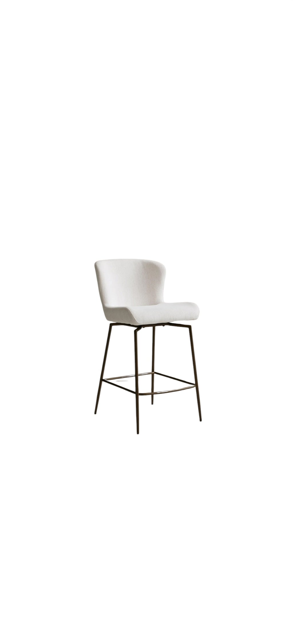 Arhaus Kirsten 2 x Counter Stools in Nomad Snow and brushed gold metal