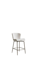 Arhaus Kirsten 2 x Counter Stools in Nomad Snow and brushed gold metal