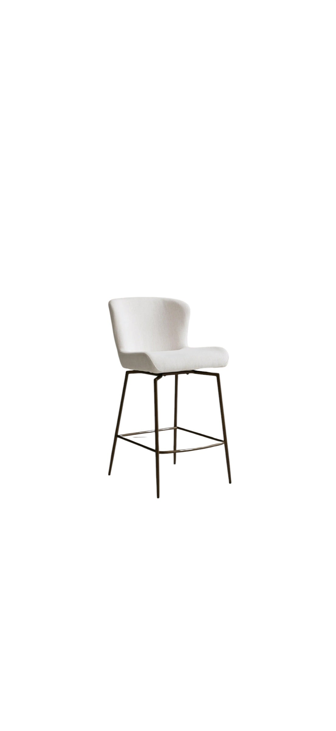 Arhaus Kirsten 2 x Counter Stools in Nomad Snow and brushed gold metal
