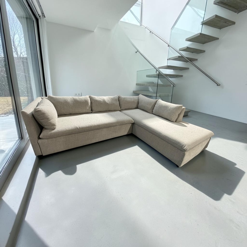 West Elm Shelter 105” Sectional Sofa in Gravel Twill