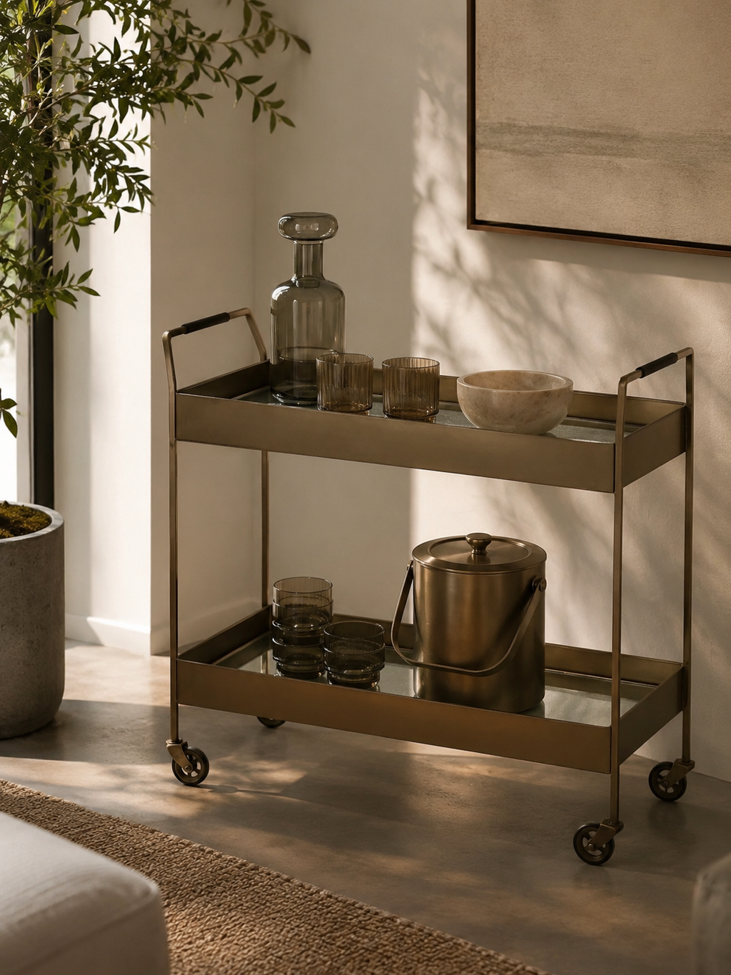 West Elm Gold Bar Cart