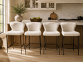 Arhaus Kirsten 2 x Counter Stools in Nomad Snow and brushed gold metal