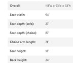 West Elm Haven 113" 2 piece Bumper Chaise Sectional & matching Chair in Charcoal Velvet Microfiber