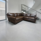 Restoration Hardware RH Original Lancaster 9ft Right Arm L- Sectional Sofa in Italian Brompton Cocoa.