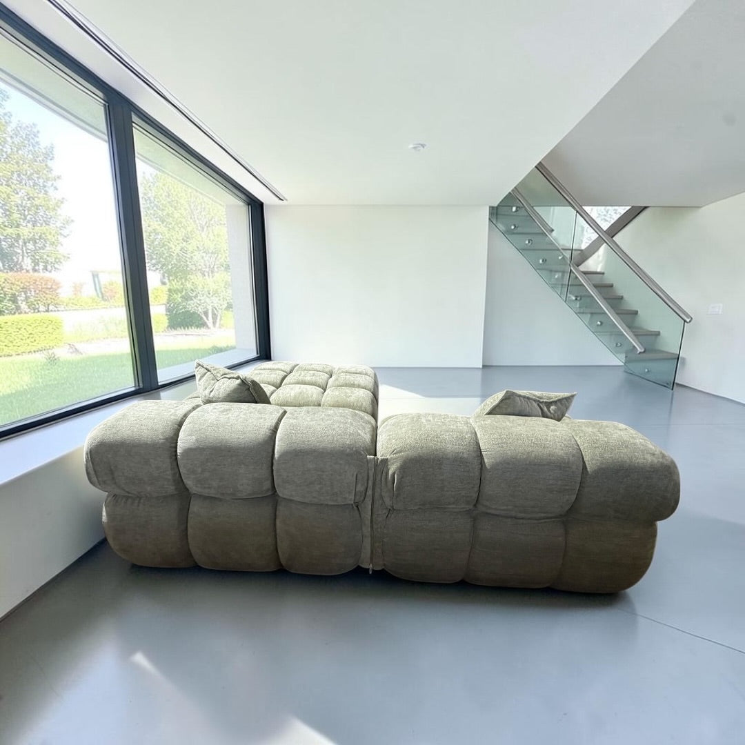 Rove Concepts Belia Sofa w/ Ottoman in Sage Velvet