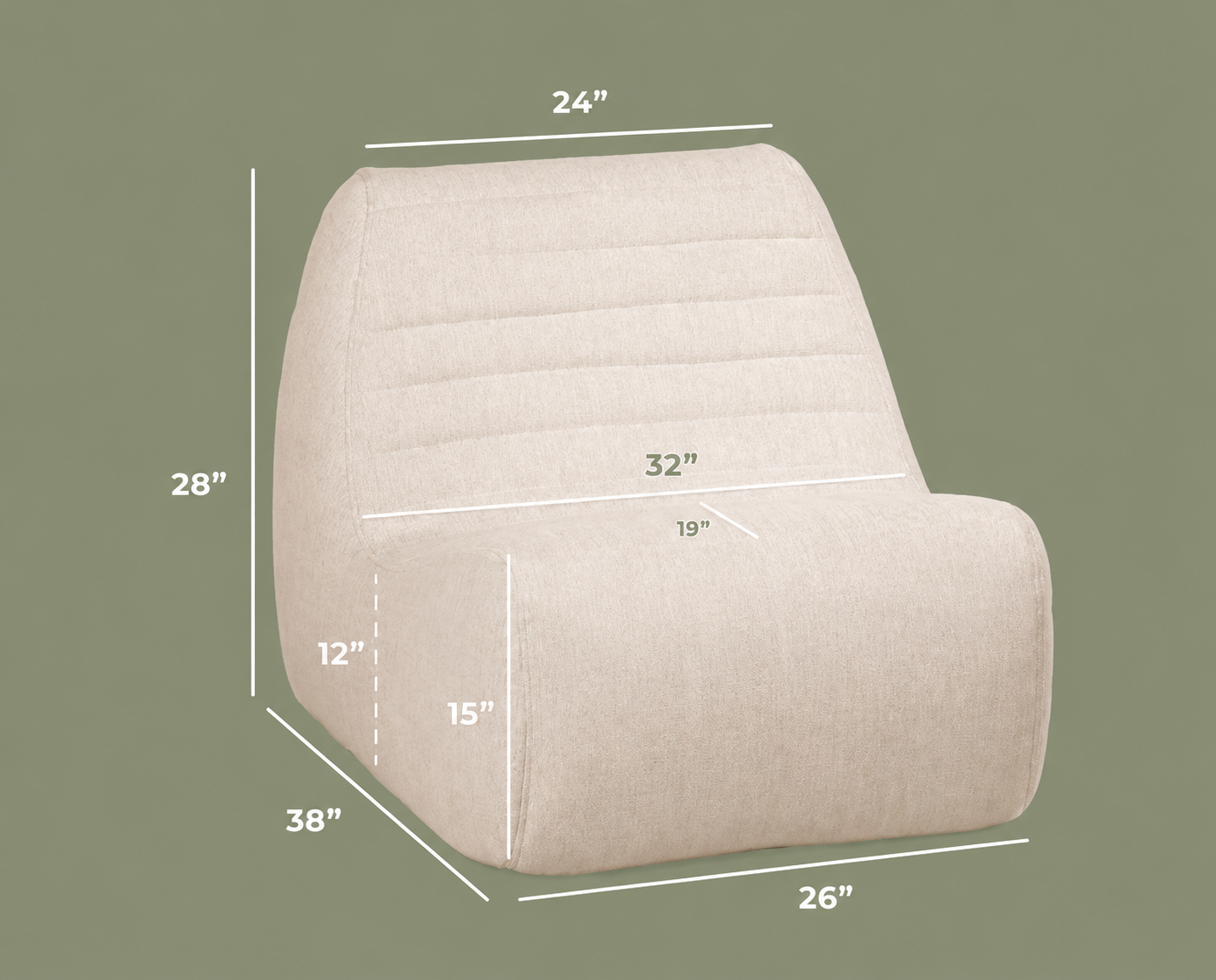 Big Joe Solvana Lounge Primary Chair in Outdoor Sunlit Cream