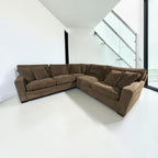 Crate & Barrel Axis 113" 3 Piece L Shape Sectional in Mammoth Mocha Teddy Bear (super soft fabric)