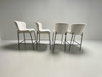Arhaus Kirsten 2 x Counter Stools in Nomad Snow and brushed gold metal