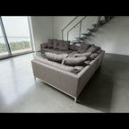 Restoration Hardware Cordoba 139” x 118” 3 Piece, XL wide Sofa Sectional, Heavy Down Blend Cushions in Charcoal Performance Linen Basketweave