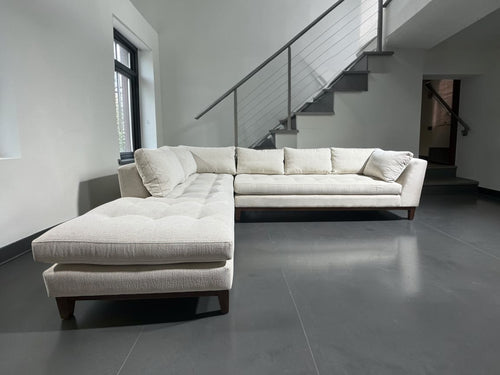 Arhaus Bryden 129” Two-Piece Daybed Sectional Sofa in White Linen Weave