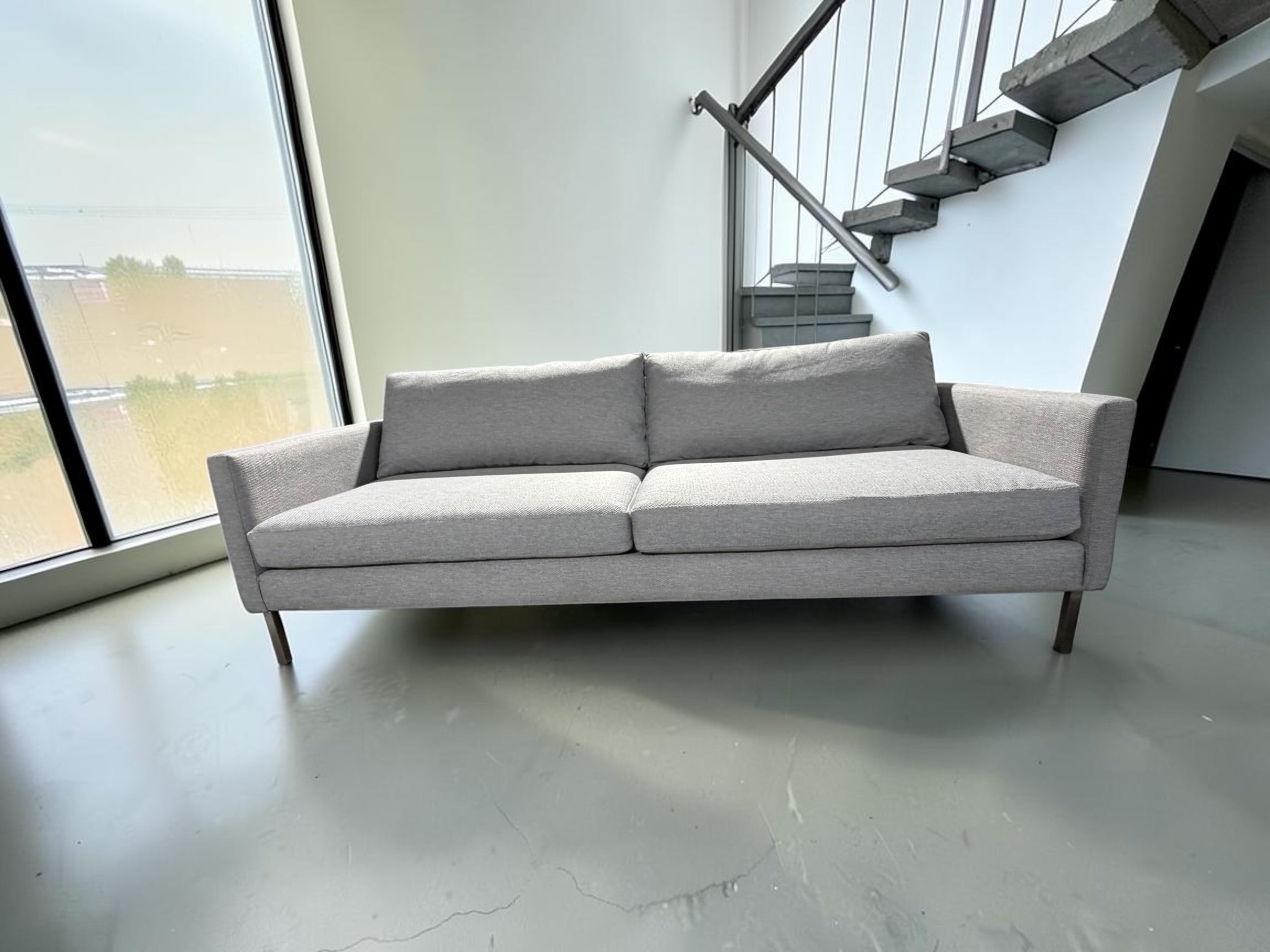 Crate & Barrel Studio Series Track Arm Sofa in Linen Fog