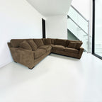 Crate & Barrel Axis 113" 3 Piece L Shape Sectional in Mammoth Mocha Teddy Bear (super soft fabric)