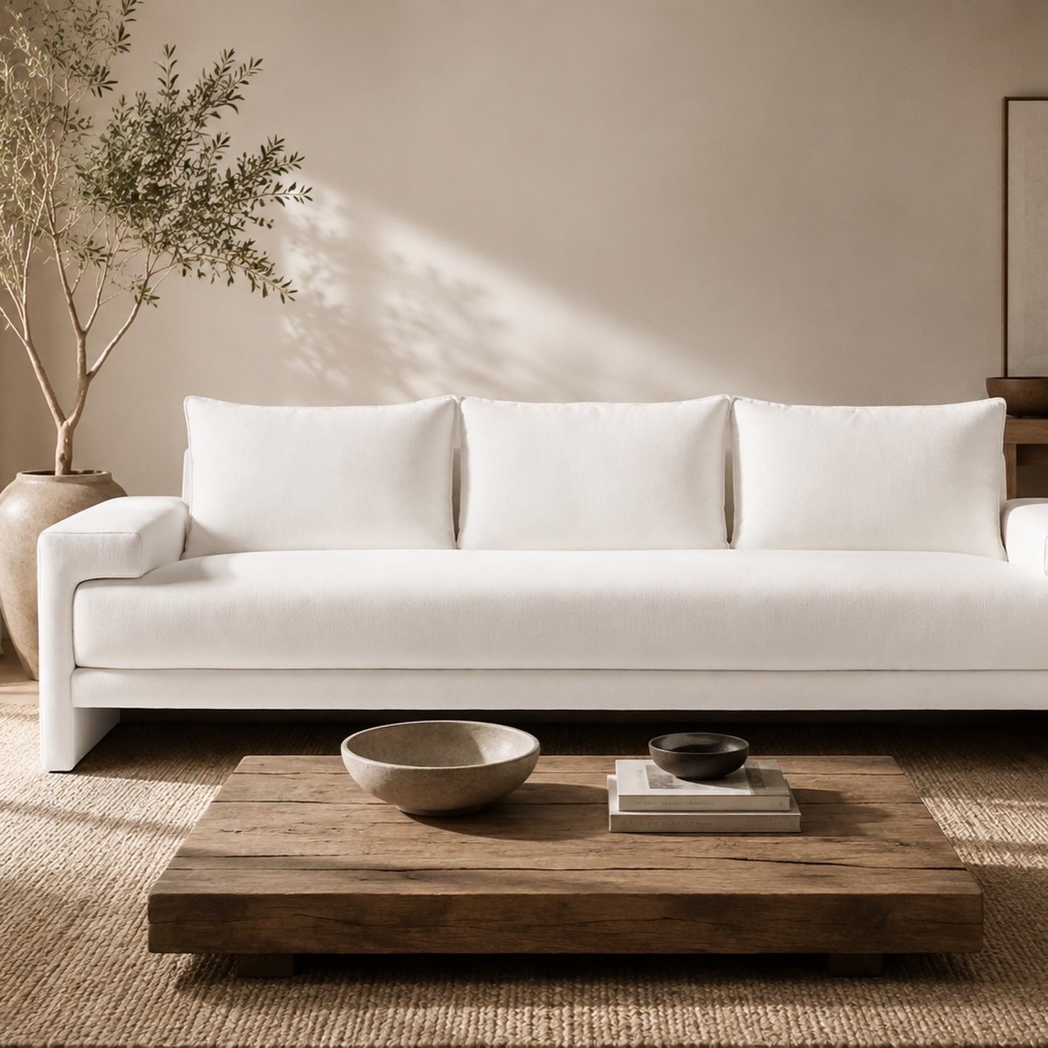 CB2 Crate & Barrel Camden 101" White Performance Fabric Sofa in Nomad Marshmallow