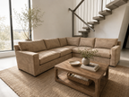 Crate & Barrel Axis 113" 3 piece Sectional in Douglas Coffee