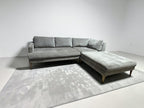 West Elm Andes 94” 3-Piece Ottoman Sectional in Mineral Gray, Performance Distressed Velvet