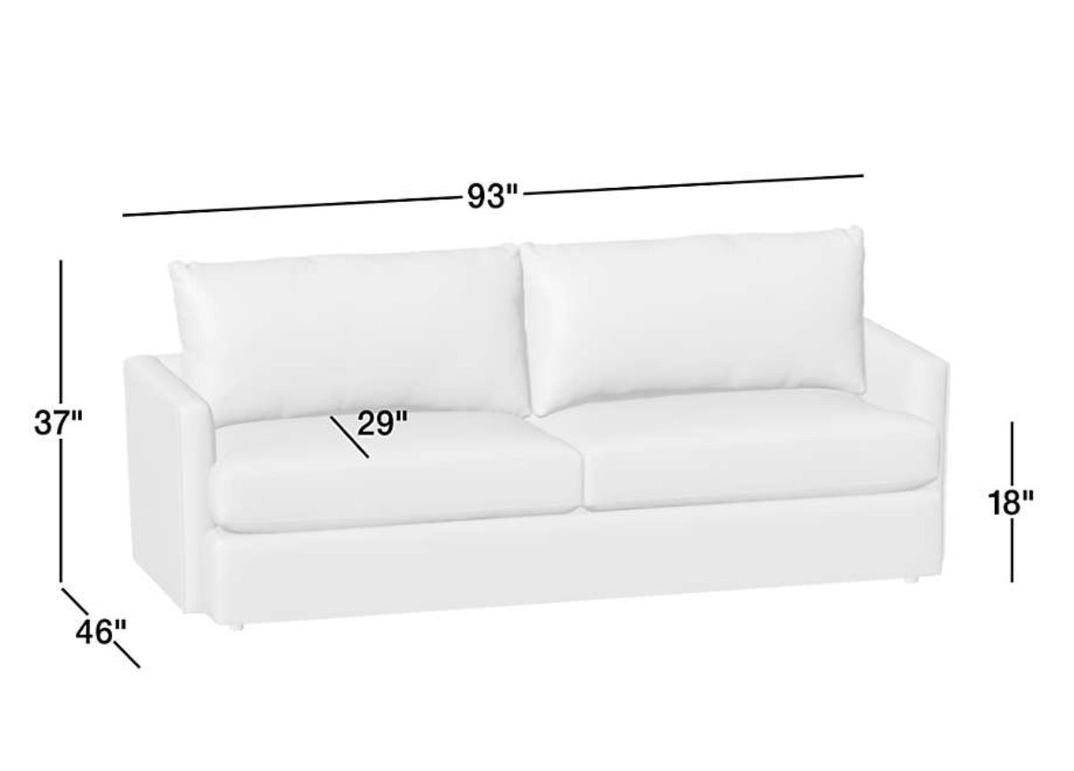 Crate & Barrel 93” Lounge Deep Sofa in Taft Cement