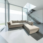 West Elm Shelter 105” Sectional Sofa in Gravel Twill