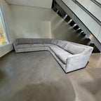 Crate & Barrel Notch 128.5" Curved 3 Piece Sectional in Hansel Storm
