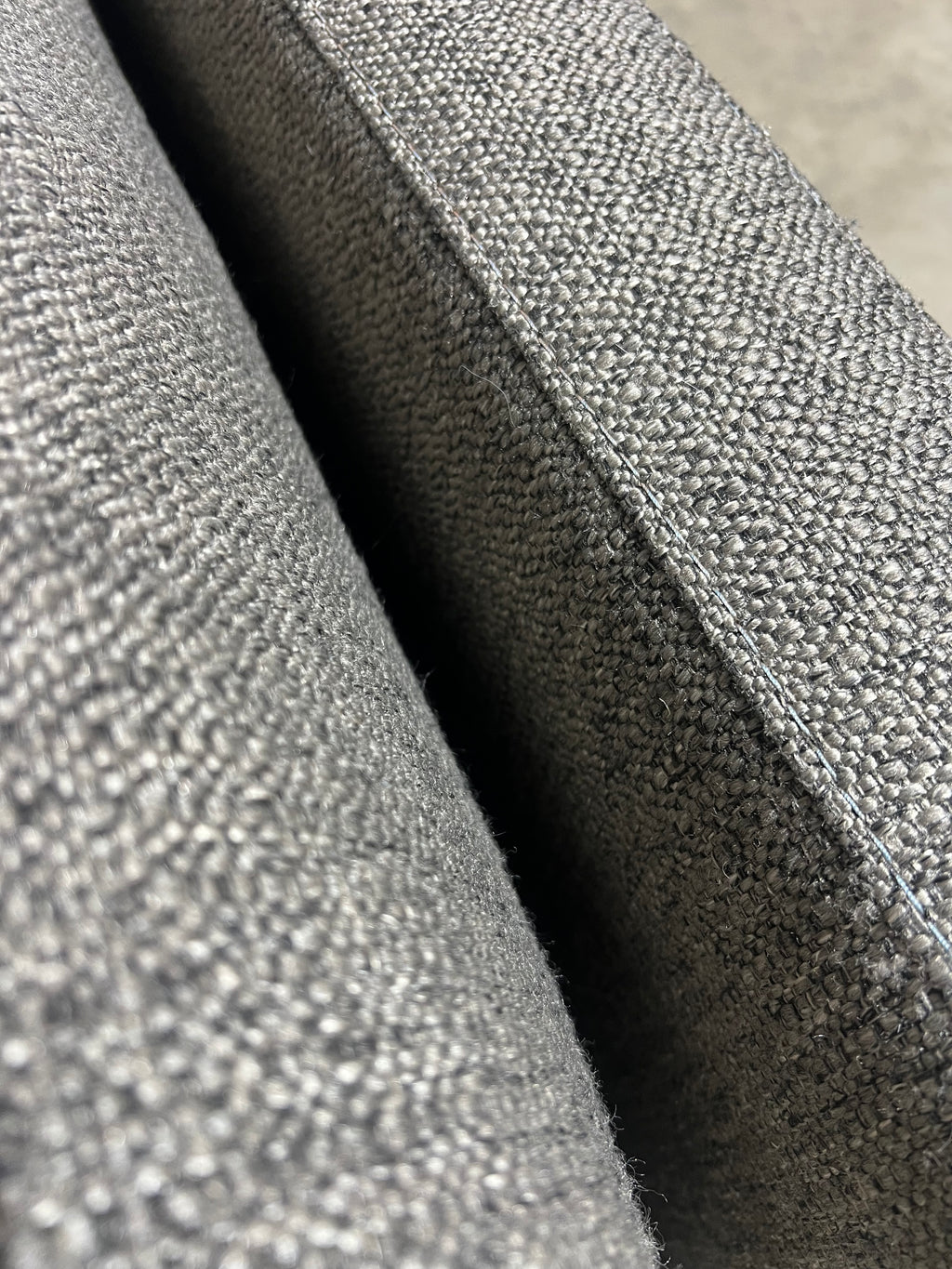 Restoration Hardware Cordoba 139” x 118” 3 Piece, XL wide Sofa Sectional, Heavy Down Blend Cushions in Charcoal Performance Linen Basketweave
