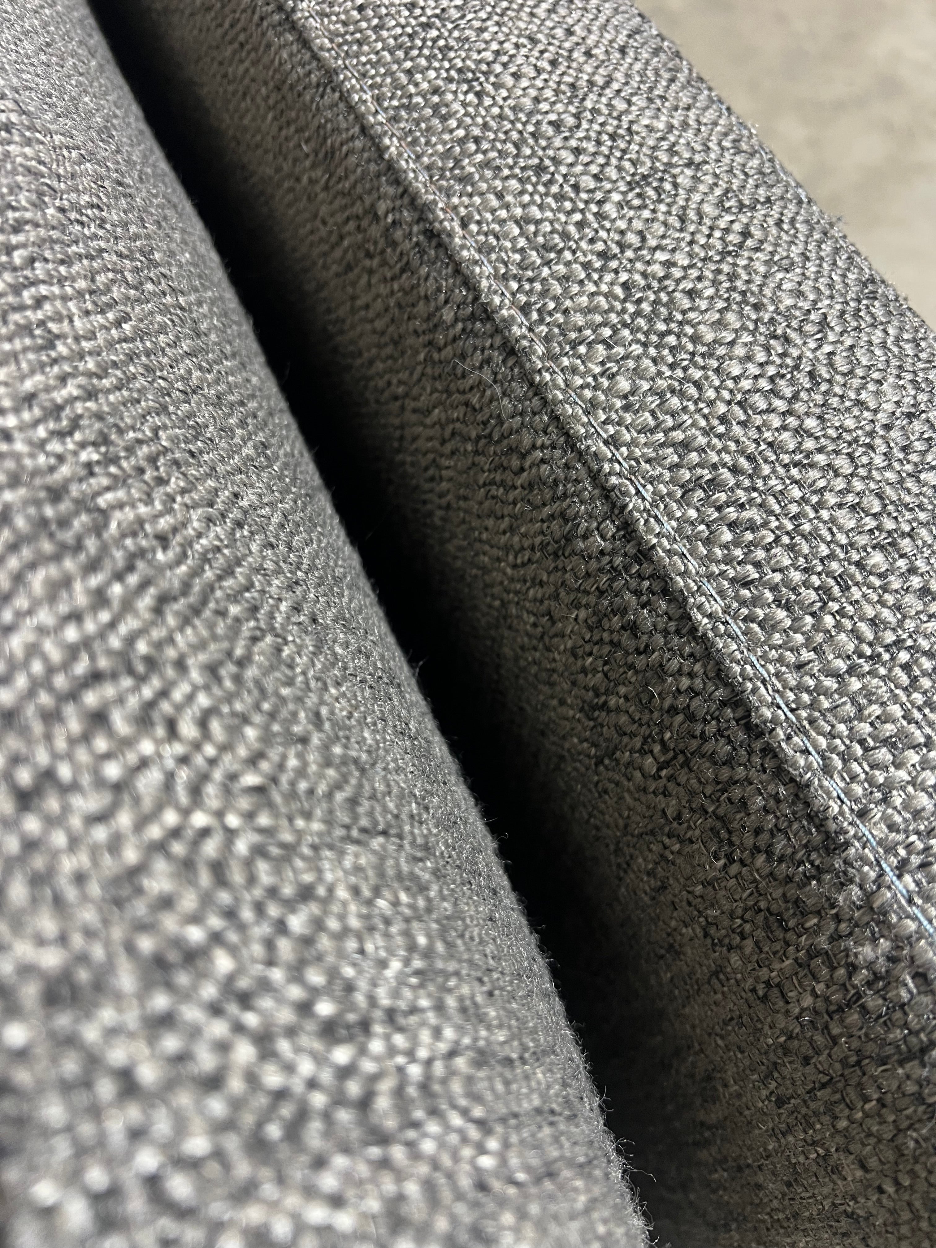 Restoration Hardware Cordoba 139” x 118” 3 Piece, XL wide Sofa Sectional, Heavy Down Blend Cushions in Charcoal Performance Linen Basketweave
