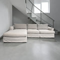 Arhaus Slipcovered Helena 122” 2 Piece Sofa Chaise Sectional in Natural Coastal Linen.