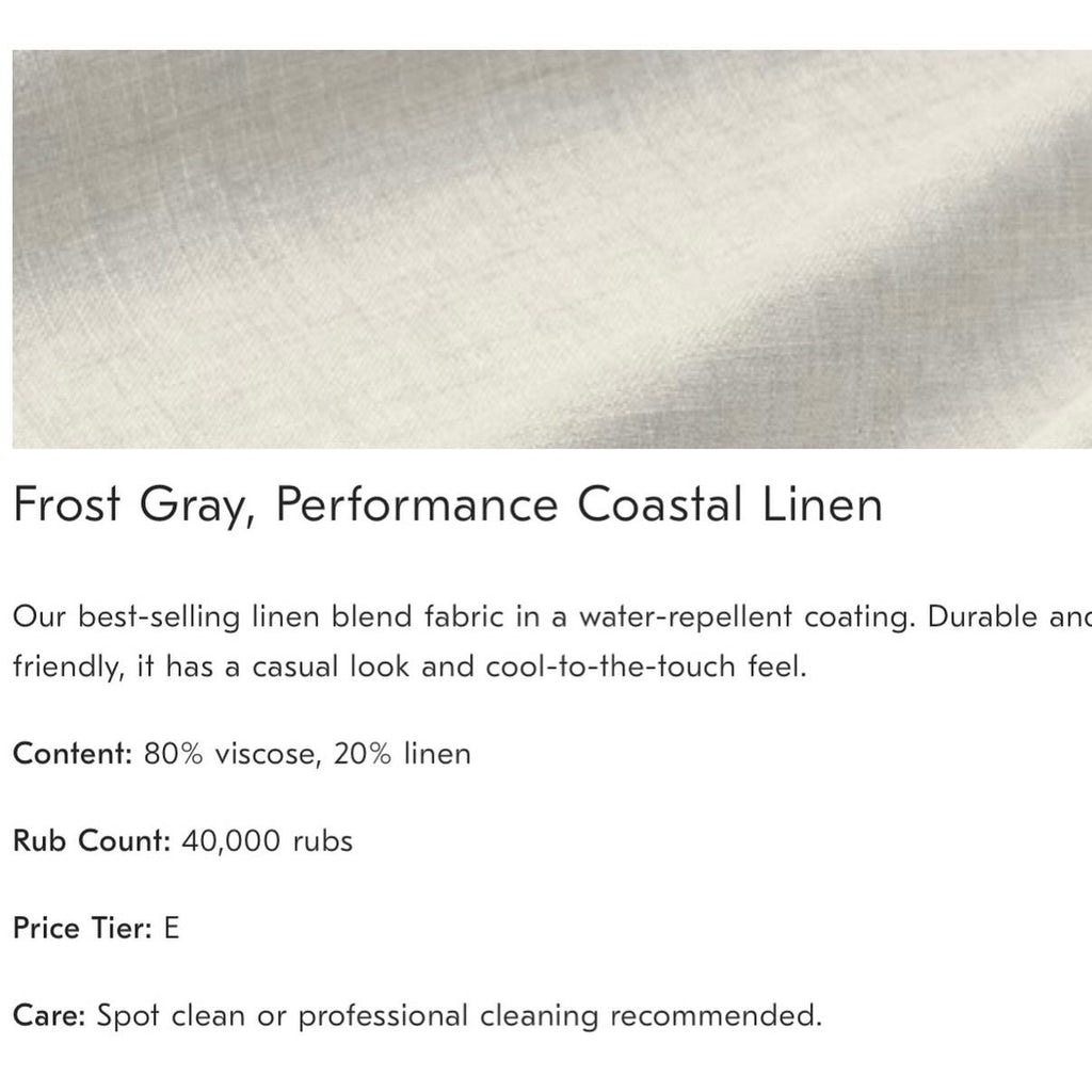 West Elm Harmony 158" U-Shape Sleeper Sectional in Frost Gray Linen Weave