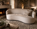 Crate & Barrel Infiniti 88” Curve Back Sofa in Synergy 
Fabric, Oatmeal Heathered Chenille