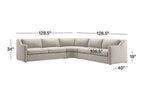 Crate & Barrel Notch 128.5" Curved 3 Piece Sectional in Hansel Storm
