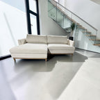 Potterybarn Theo 100" Sofa Chaise Sectional in Snow canvas Linen weave