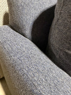 Room & Board Linger 116” 2 piece Sofa Chaise Sectional, Down Blend Cushions in Sumner Navy.