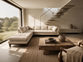 Arhaus Bryden 129” Two-Piece Daybed Sectional Sofa in White Linen Weave