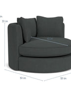 Room & Board Eos swivel Chair in Derry Charcoal